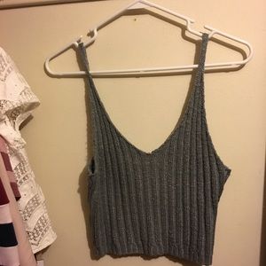 Gray crop top